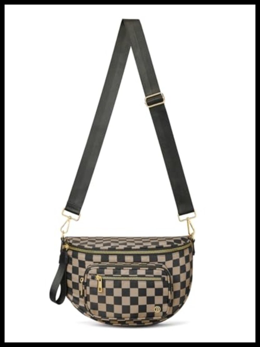 Crossbody Bag for Women Vegan Leather Checkered Shoulder Purse